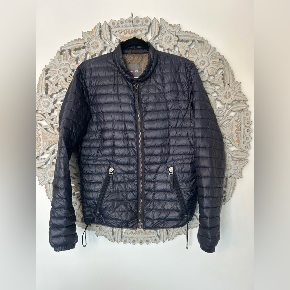 Duvetica Puffer Doudoune Pure Goose Down Jacket, Navy Blue, Size 48